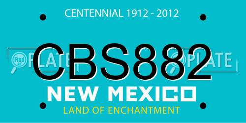 CBS882 New Mexico License Plate