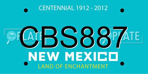 CBS887 New Mexico License Plate