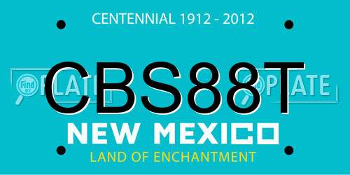 CBS88T New Mexico License Plate