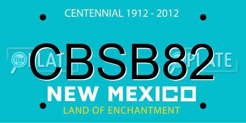 CBSB82 New Mexico License Plate