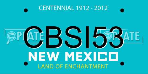 CBSI53 New Mexico License Plate