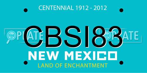 CBSI83 New Mexico License Plate
