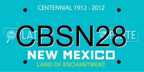 CBSN28 New Mexico License Plate