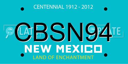 CBSN94 New Mexico License Plate