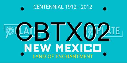 CBTX02 New Mexico License Plate