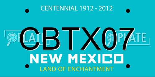CBTX07 New Mexico License Plate