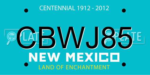 CBWJ85 New Mexico License Plate
