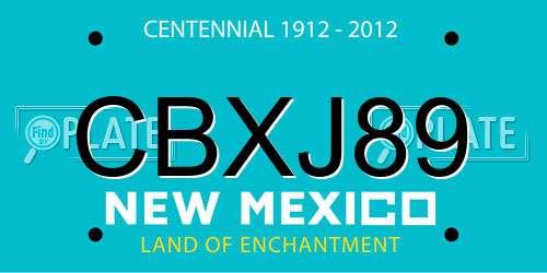 CBXJ89 New Mexico License Plate