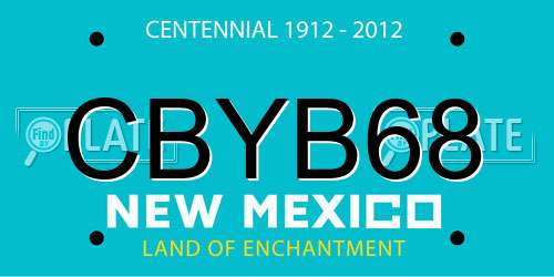 CBYB68 New Mexico License Plate