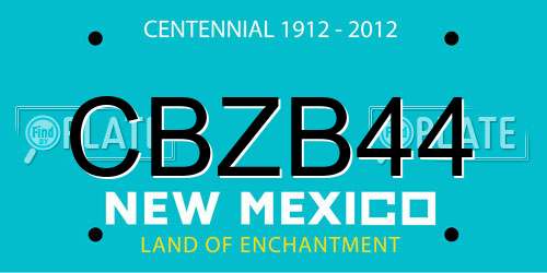 CBZB44 New Mexico License Plate