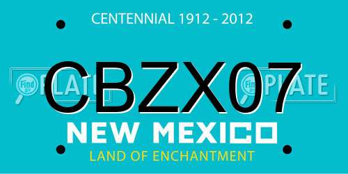 CBZX07 New Mexico License Plate