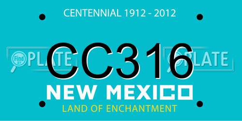 CC316 New Mexico License Plate