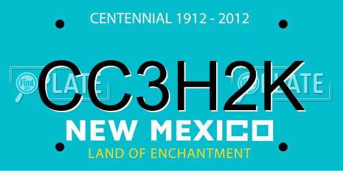 CC3H2K New Mexico License Plate
