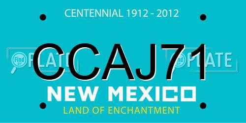 CCAJ71 New Mexico License Plate