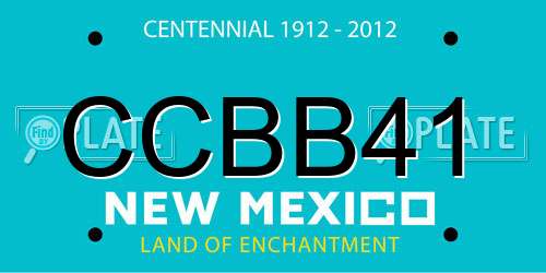 CCBB41 New Mexico License Plate