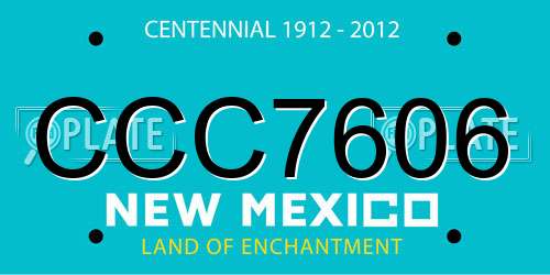 CCC7606 New Mexico License Plate
