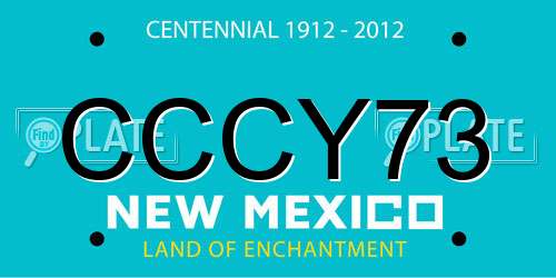 CCCY73 New Mexico License Plate