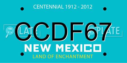 CCDF67 New Mexico License Plate