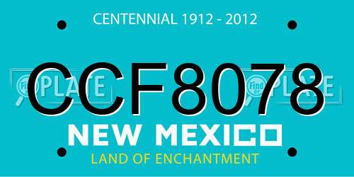 CCF8078 New Mexico License Plate
