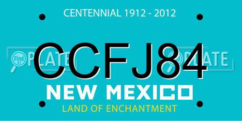 CCFJ84 New Mexico License Plate