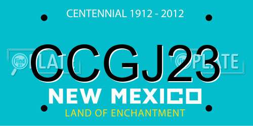 CCGJ23 New Mexico License Plate