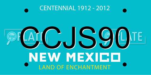 CCJS90 New Mexico License Plate
