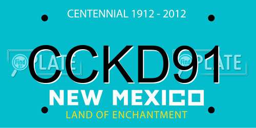 CCKD91 New Mexico License Plate