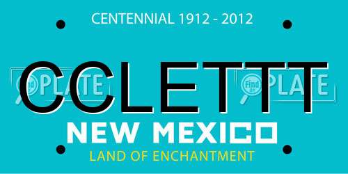 CCLETTT New Mexico License Plate