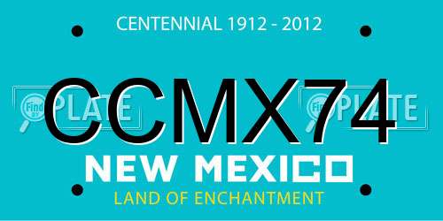 CCMX74 New Mexico License Plate
