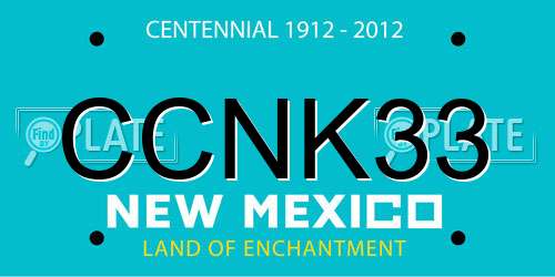 CCNK33 New Mexico License Plate