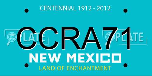 CCRA71 New Mexico License Plate
