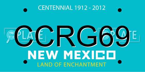 CCRG69 New Mexico License Plate