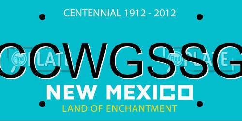 CCWGSSG New Mexico License Plate