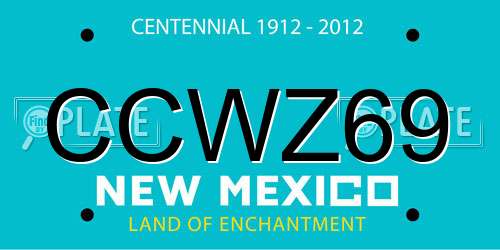 CCWZ69 New Mexico License Plate