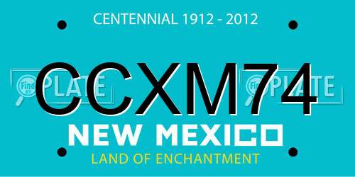 CCXM74 New Mexico License Plate