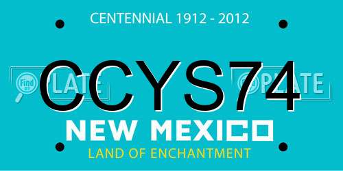 CCYS74 New Mexico License Plate