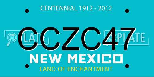 CCZC47 New Mexico License Plate