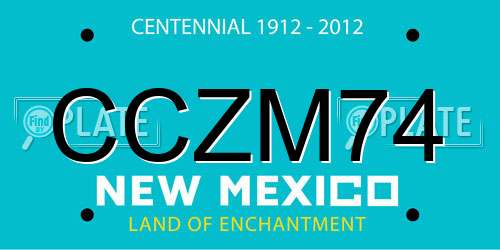 CCZM74 New Mexico License Plate