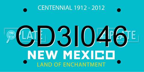 CD3I046 New Mexico License Plate