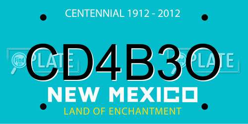 CD4B3O New Mexico License Plate