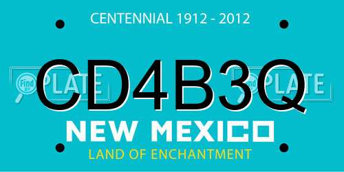 CD4B3Q New Mexico License Plate