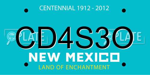 CD4S3O New Mexico License Plate