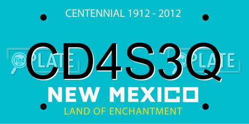 CD4S3Q New Mexico License Plate