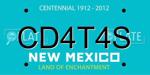 CD4T4S New Mexico License Plate