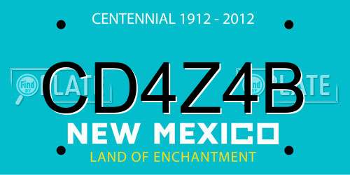 CD4Z4B New Mexico License Plate
