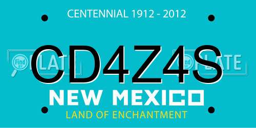 CD4Z4S New Mexico License Plate