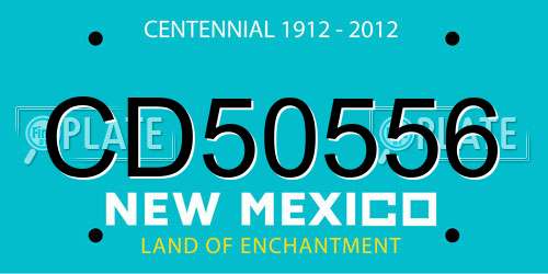 CD50556 New Mexico License Plate