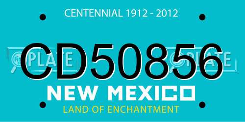 CD50856 New Mexico License Plate