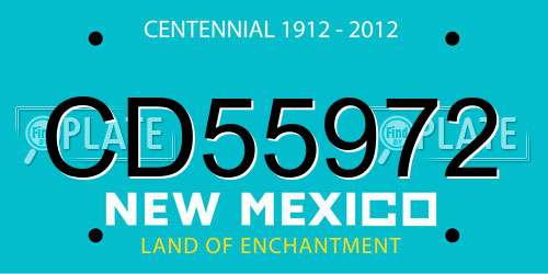 CD55972 New Mexico License Plate