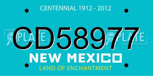 CD58977 New Mexico License Plate